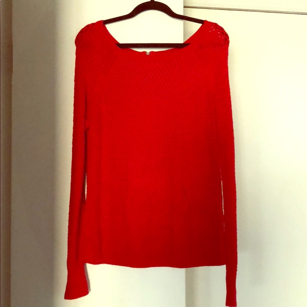 Red see through sweater